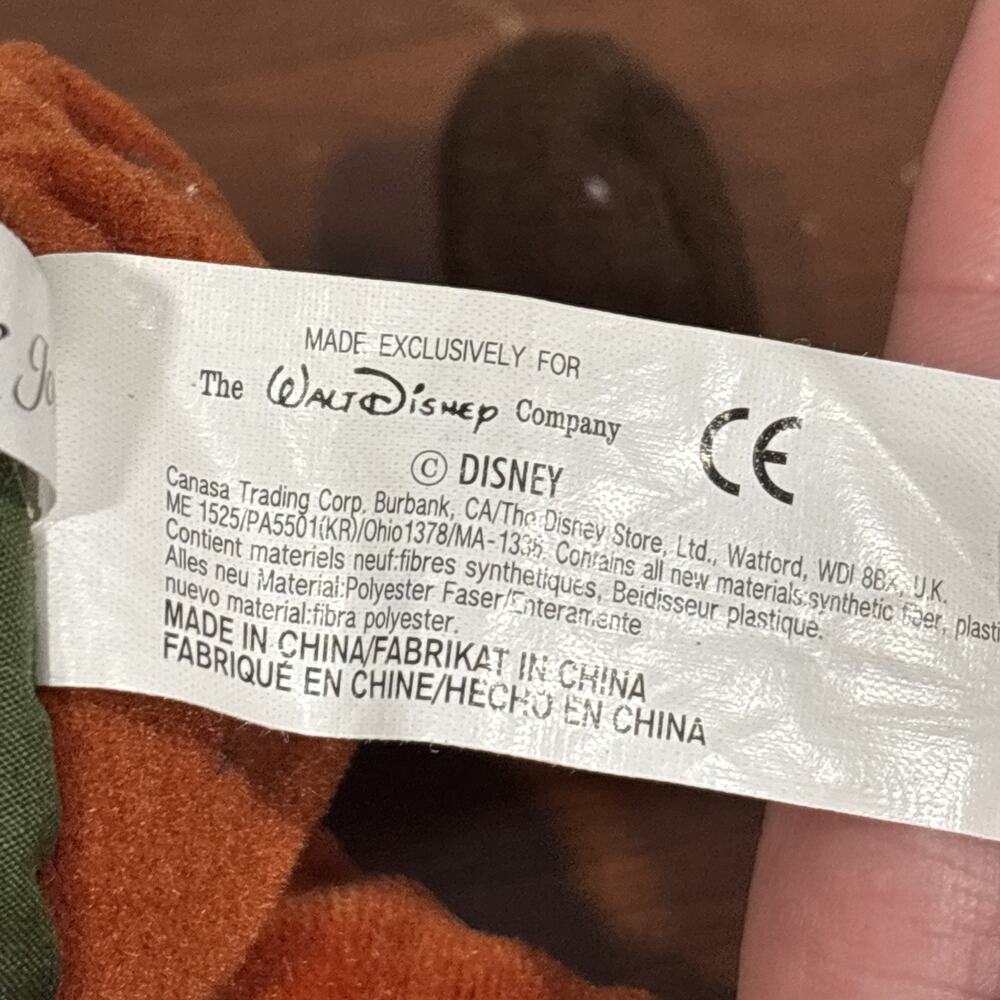 Vintage Disney Store Robin Hood Little John 8" Mini Bean Bag Stuffed Animal - Picture 5 of 7